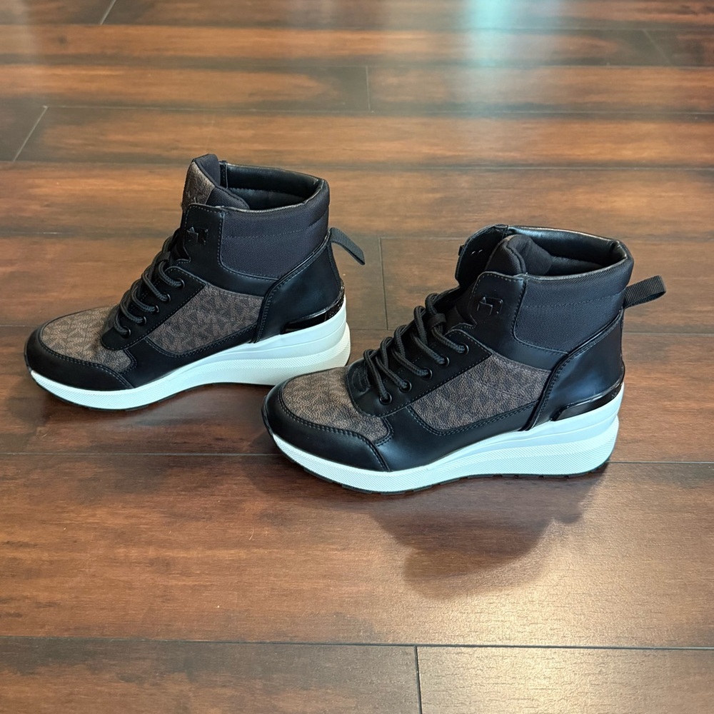 Michael Kors Black and Brown High-Top Sneakers